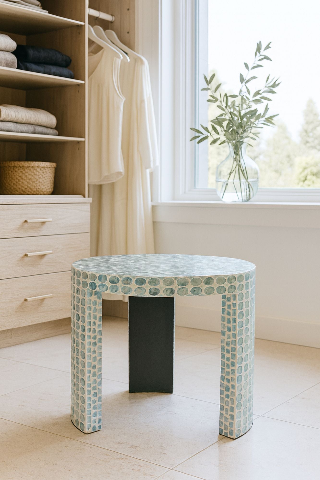 Solna Side Cabinet - Blue Capiz Shells