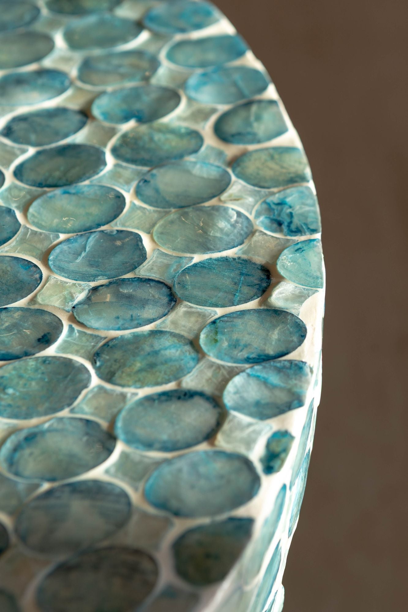 Solna - Meuble D Appoint - Coquilles De Capiz - Bleu