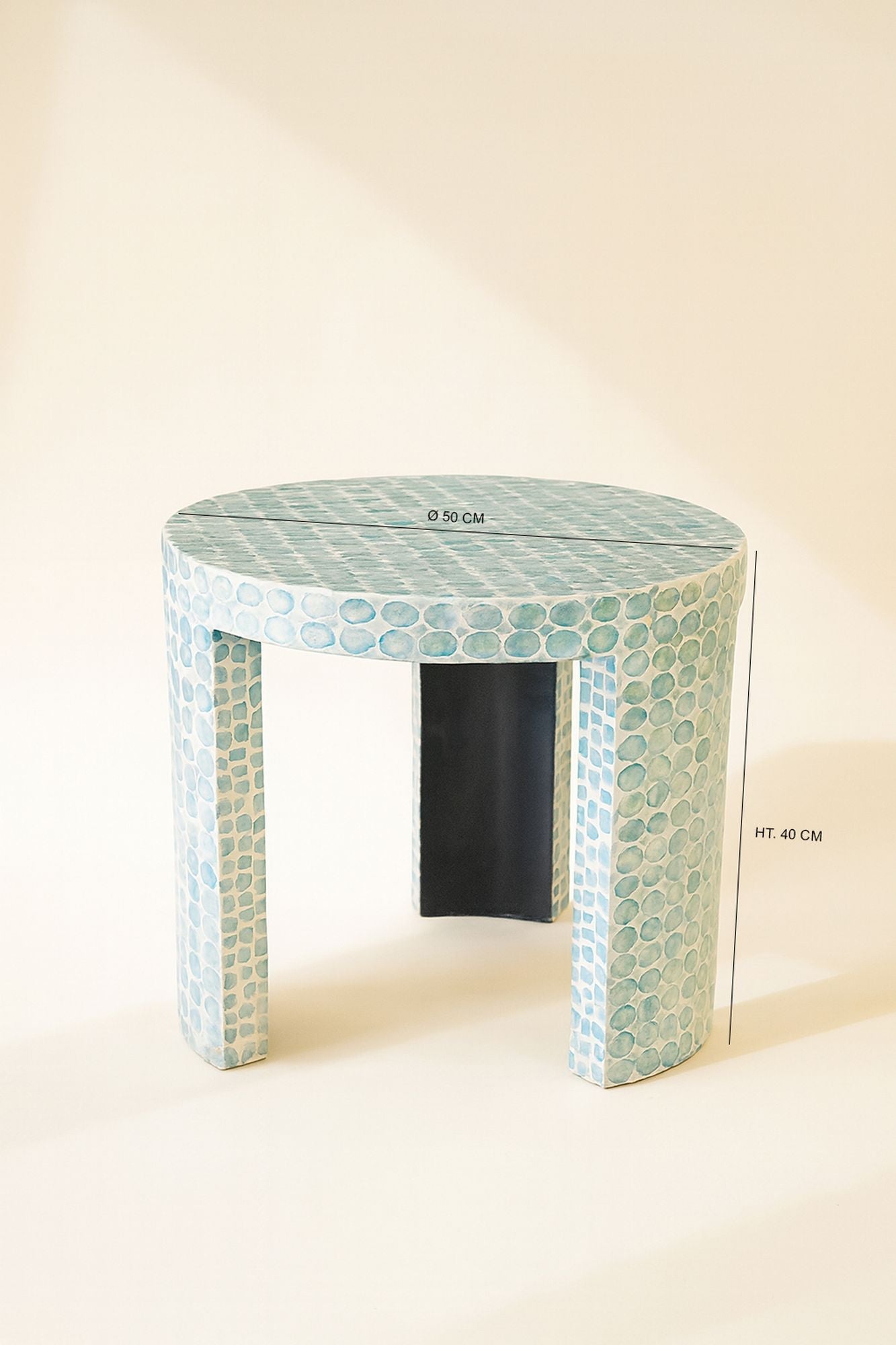 Solna - Meuble D Appoint - Coquilles De Capiz - Bleu