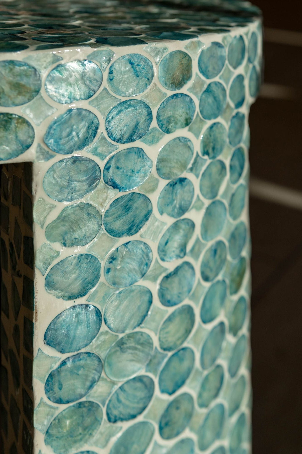 Solna - Meuble D Appoint - Coquilles De Capiz - Bleu