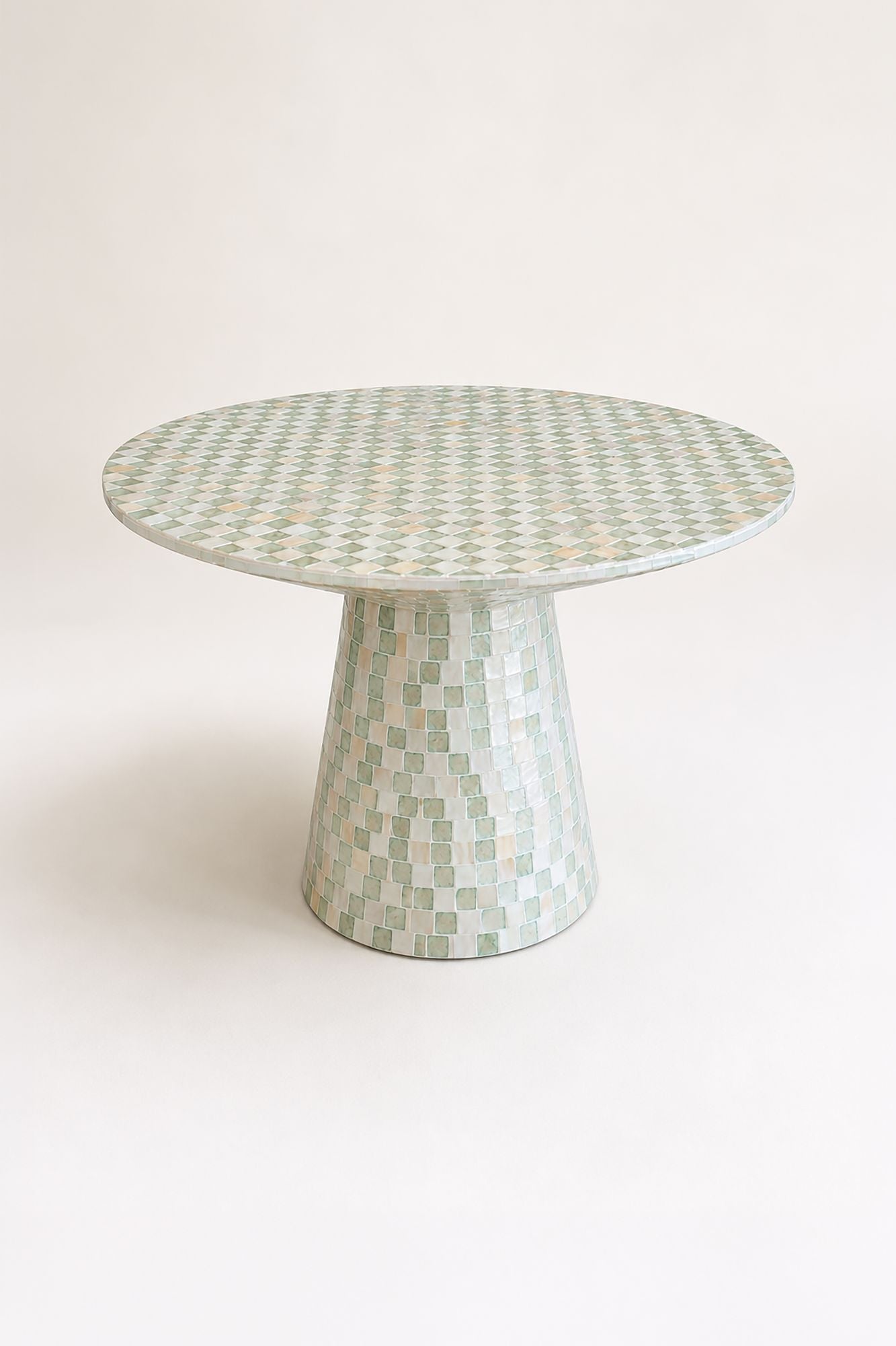 Zina - Table Basse Ronde - Coquille De Capiz - Vert