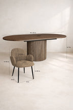 Sierra Extendable Table And 6 Ginette Chairs Set - Walnut Wood