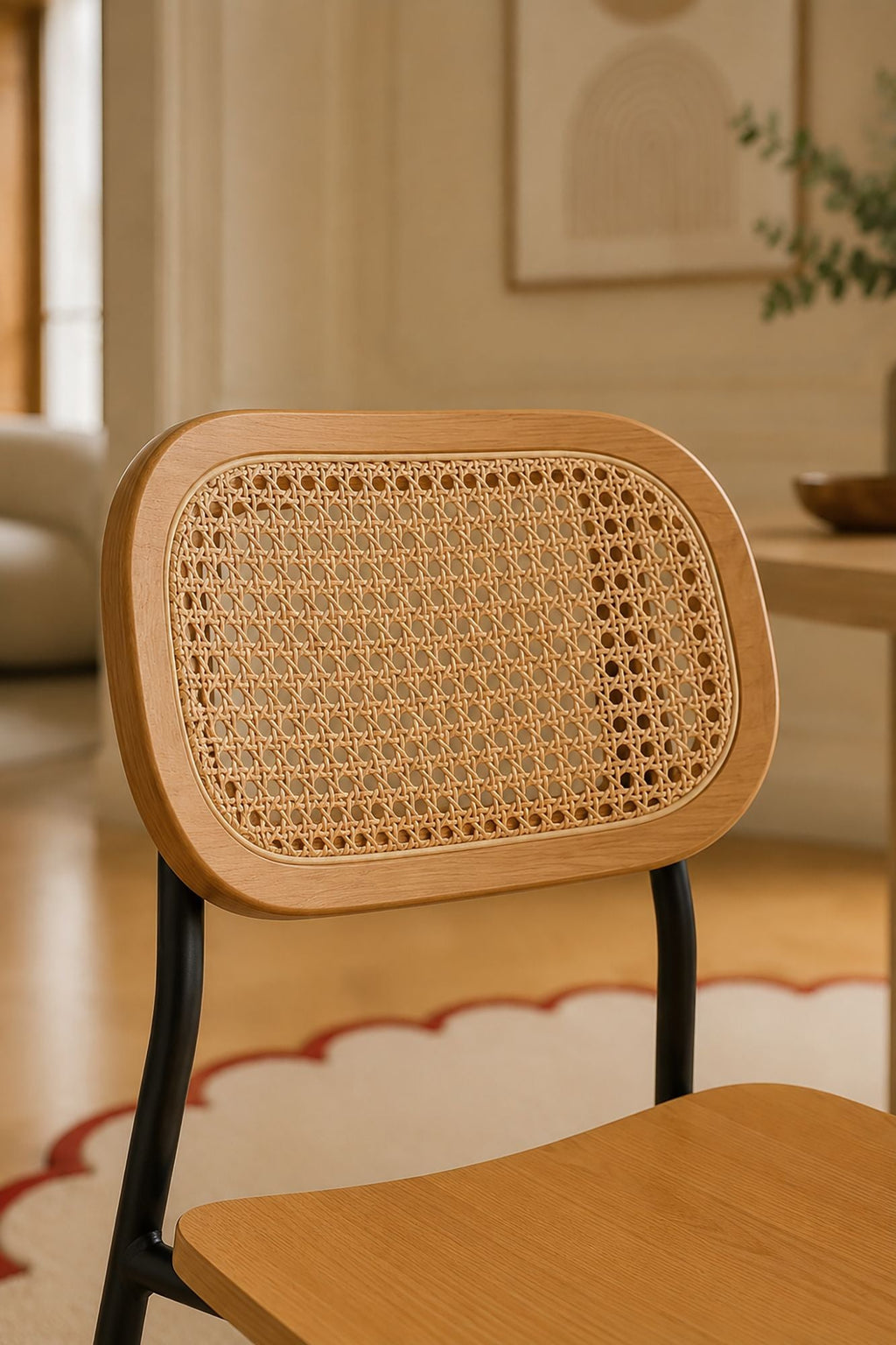 Quito & Nosara - Ensemble Table Ovale Et 6 Chaises - Placage Frêne Et Bois