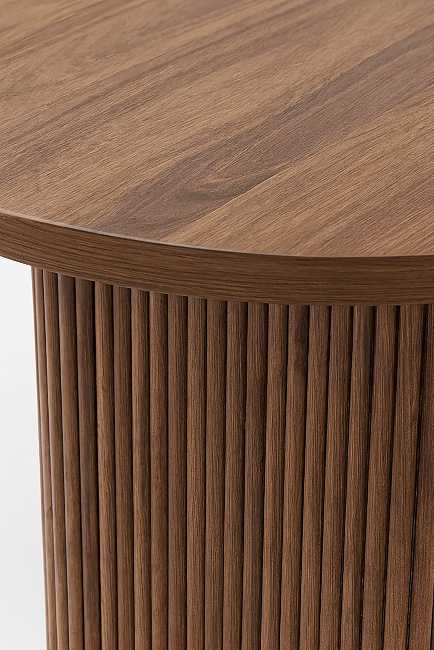 Gina Set - Walnut Wood Table + 6 Beige Chairs