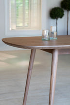 Callao Set - Walnut Wood Table + 6 Ecru Teddy Chairs