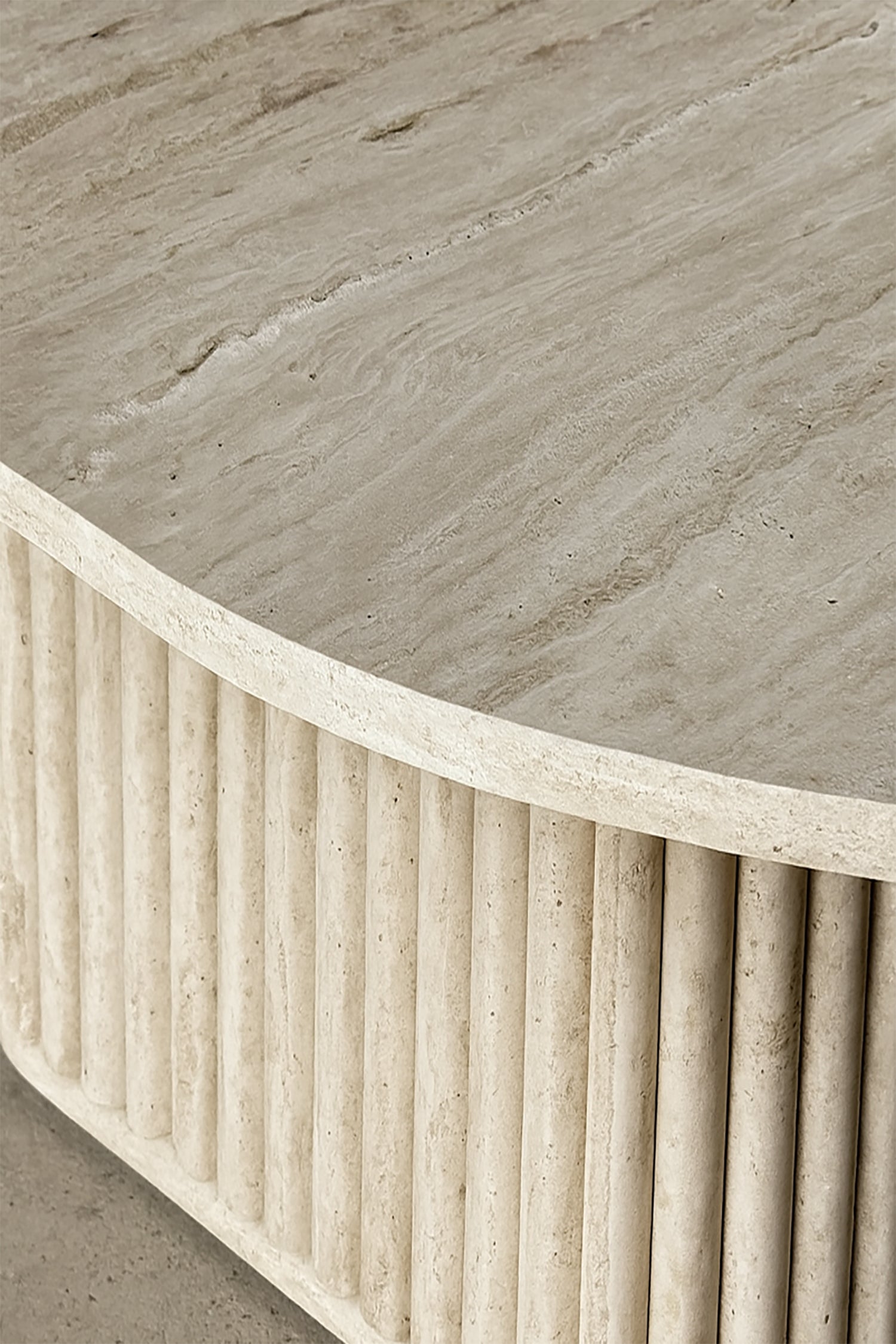 Susan Square Coffee Table - Natural Travertine Effect