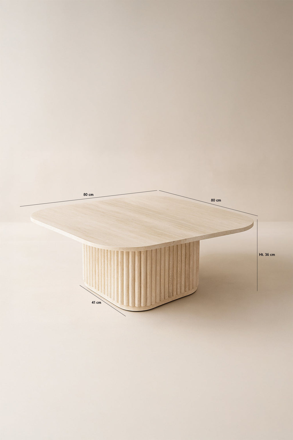 Susan Square Coffee Table - Natural Travertine Effect