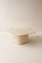 Susan Square Coffee Table - Natural Travertine Effect