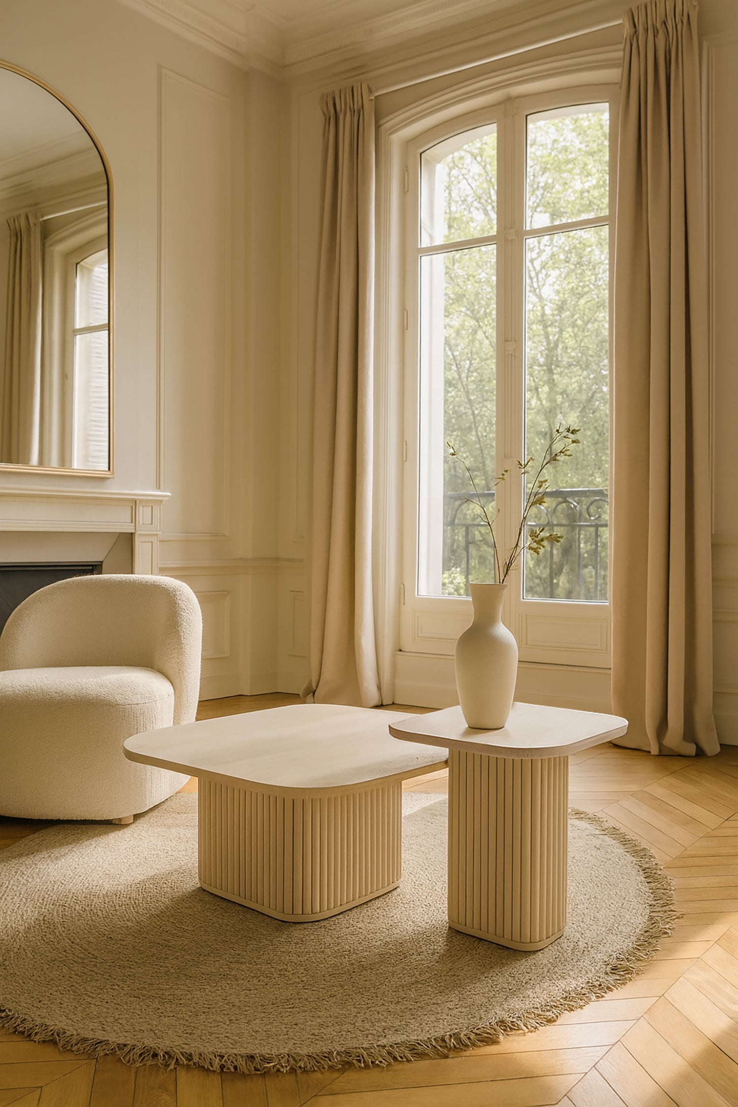 Mueble Auxiliar Susan Square - Efecto Travertino Natural