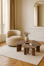 Set of 3 Charlie Coffee Tables - Walnut Color With 3 Legs