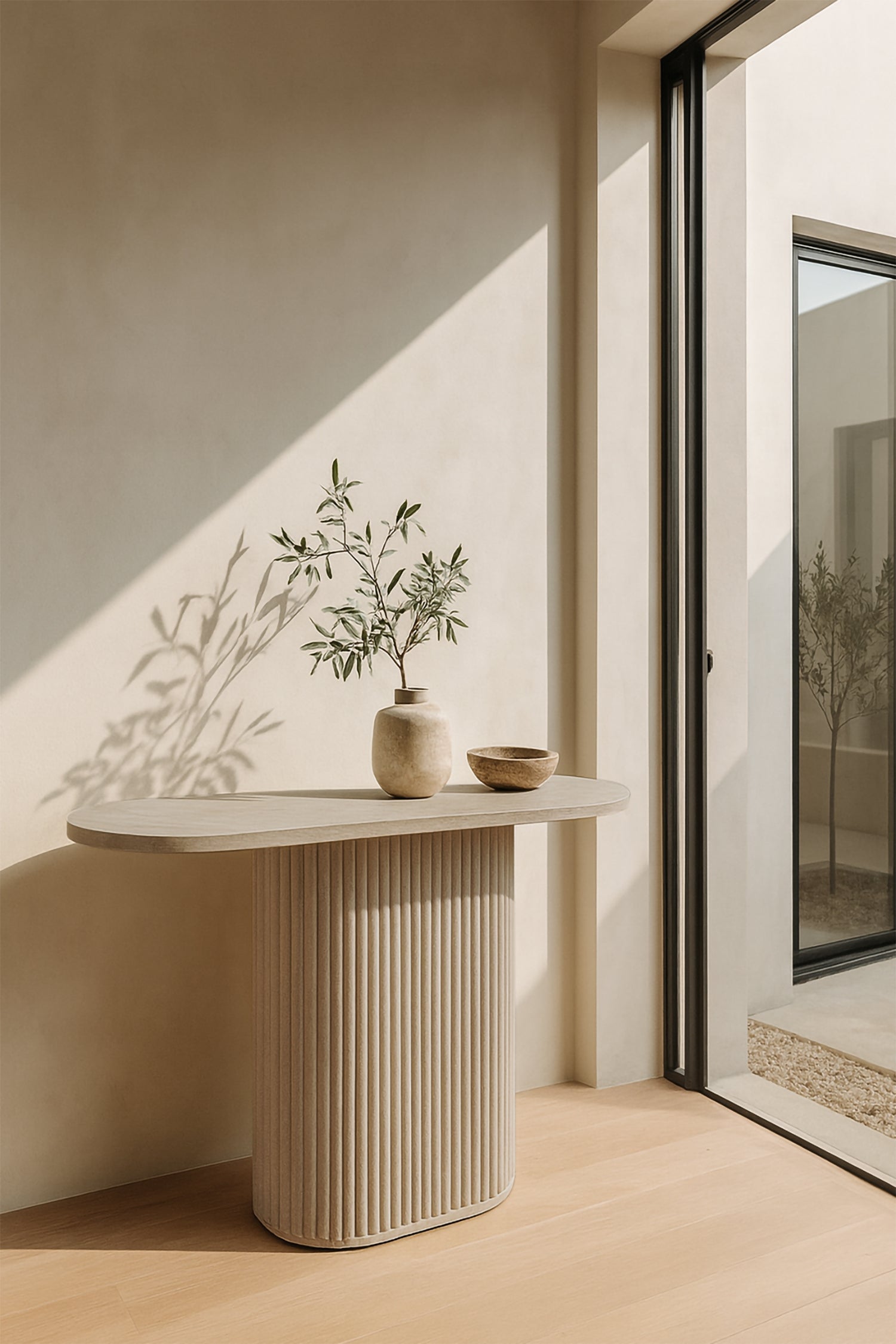 Consola Inaya - Mdf Efecto Travertino Natural