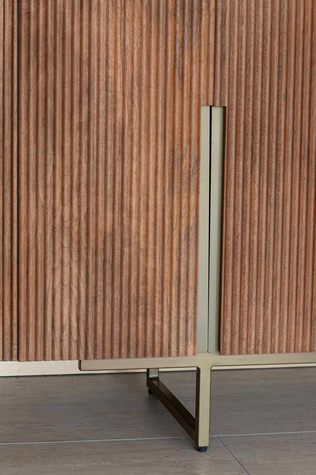Selma Sideboard - Walnut Wood Effect With Gold Metal Legs