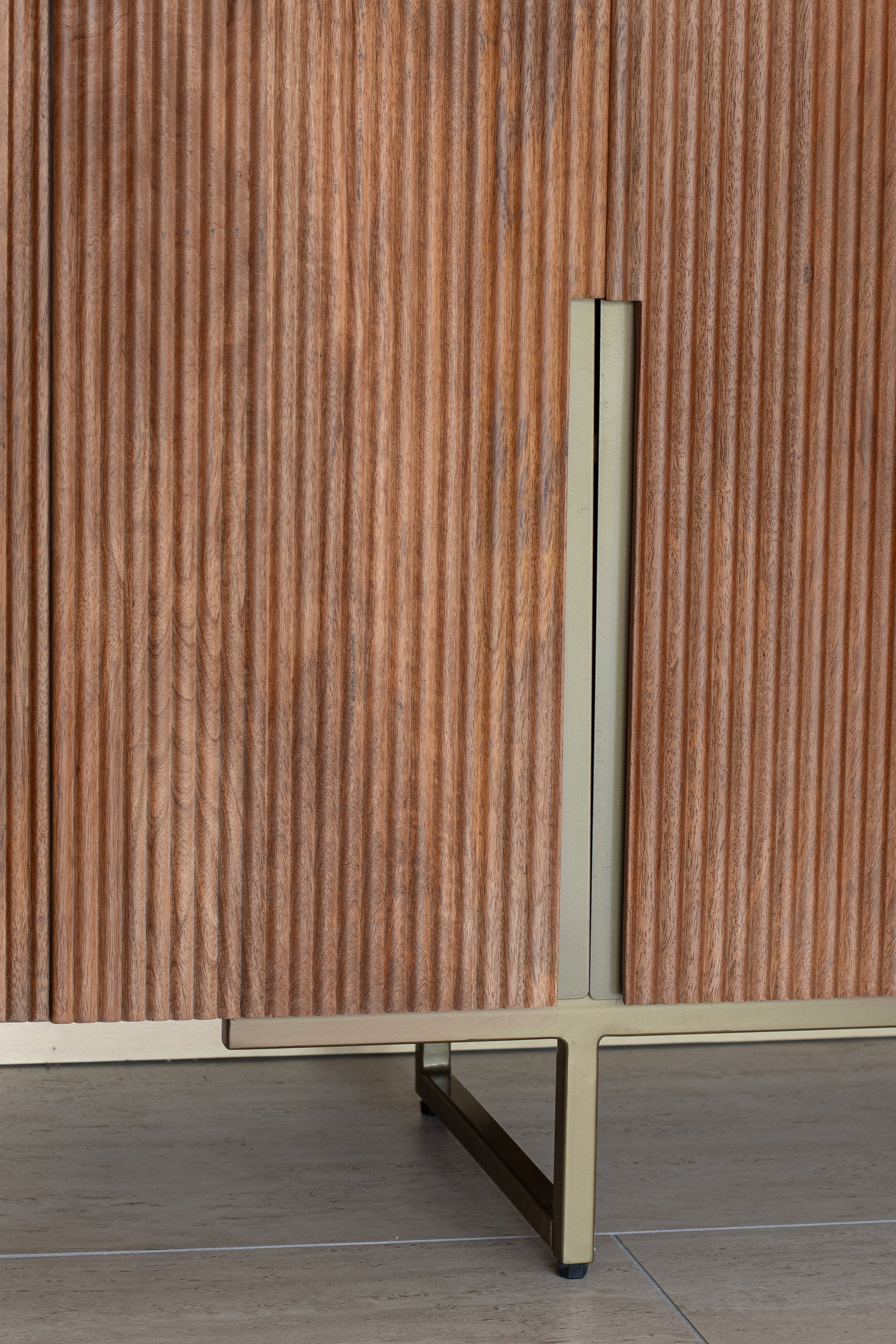 Selma Sideboard - Walnut Wood Effect With Gold Metal Legs