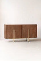 Selma Sideboard - Walnut Wood Effect With Gold Metal Legs