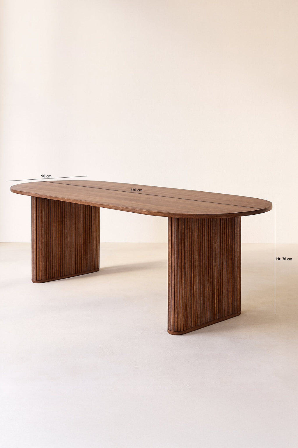 Mesa de comedor Selma - Mdf efecto madera de nogal