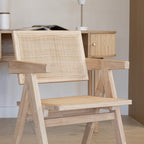 Hector - Office Armchair - Pine Wood/Rattan