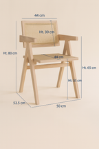 Hector - Office Armchair - Pine Wood/Rattan