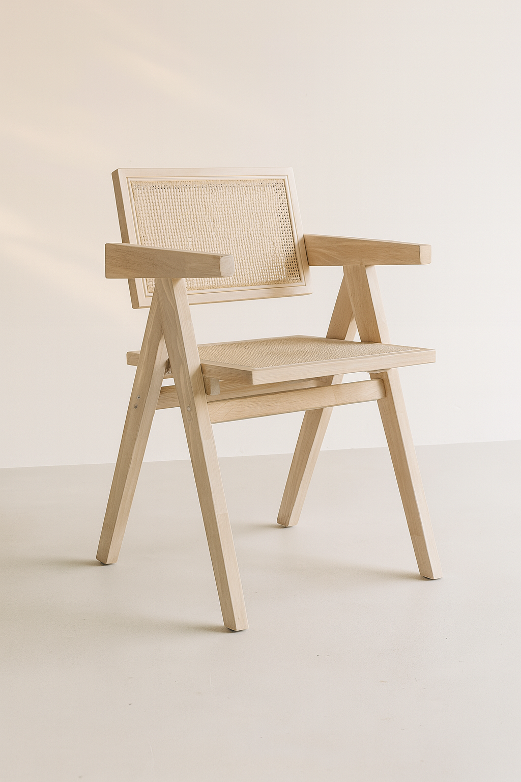 Hector - Office Armchair - Pine Wood/Rattan