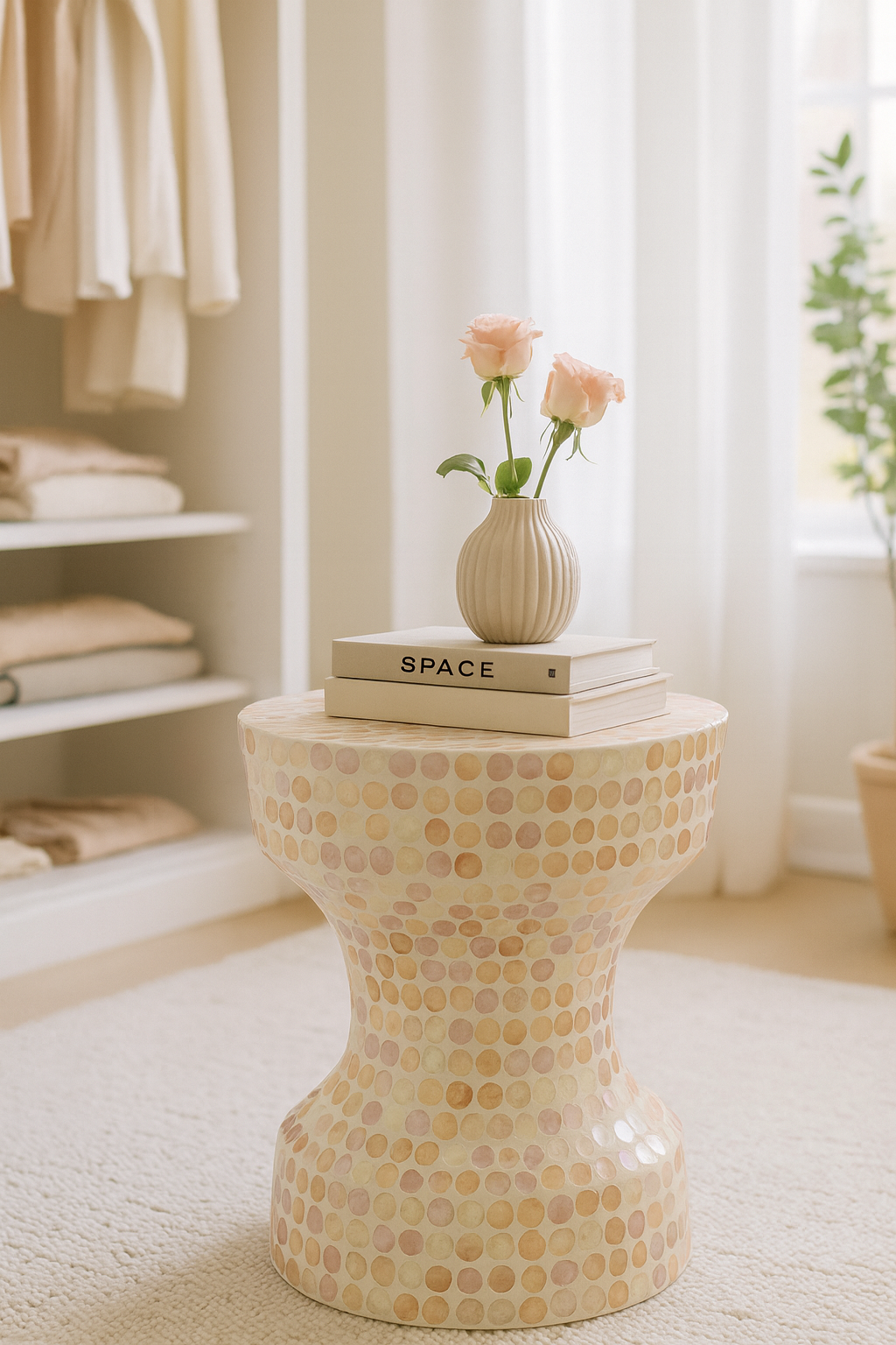Elora - Meuble D'Appoint - Coquille De Capiz - Rose