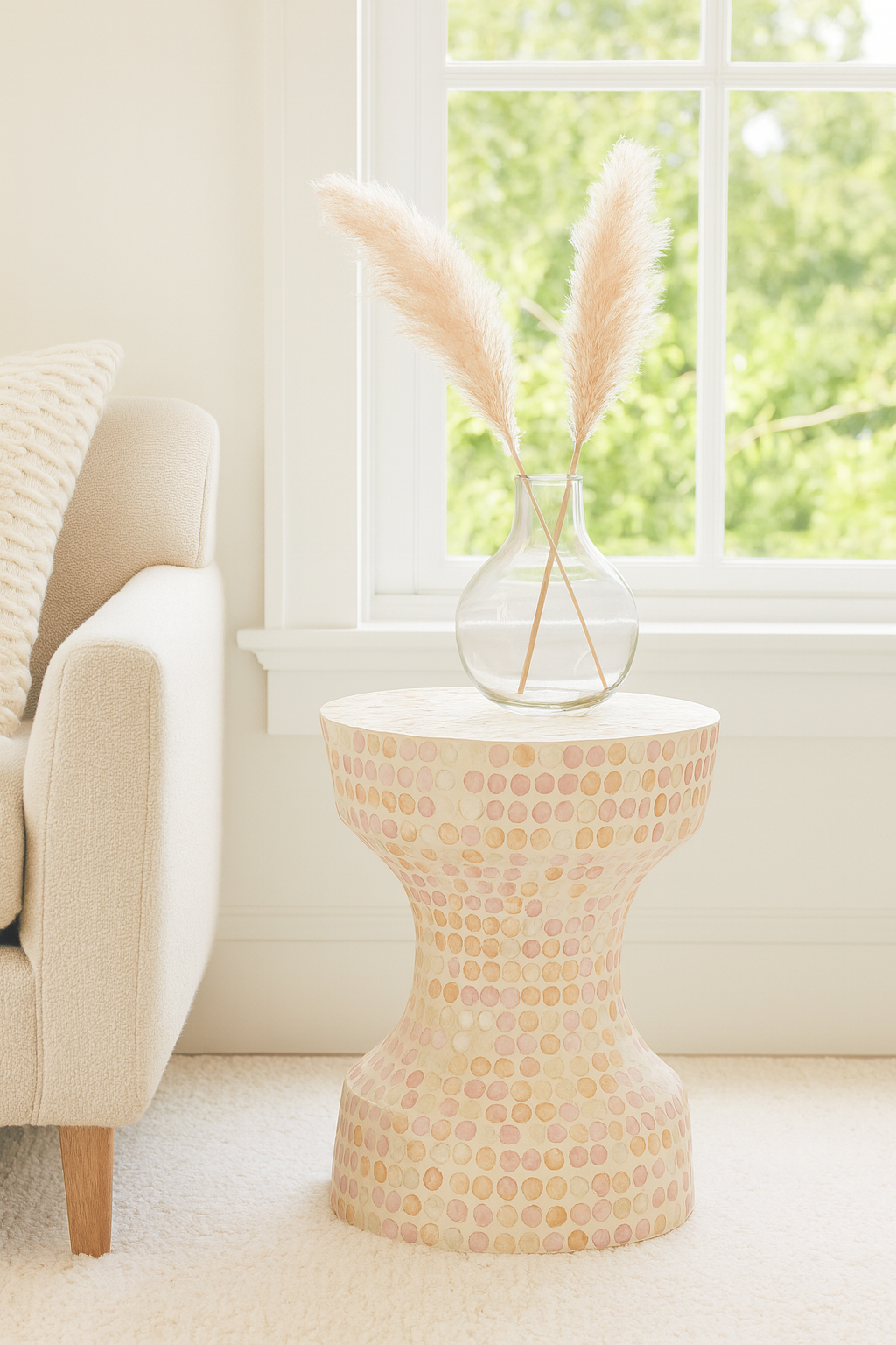Elora - Meuble D'Appoint - Coquille De Capiz - Rose