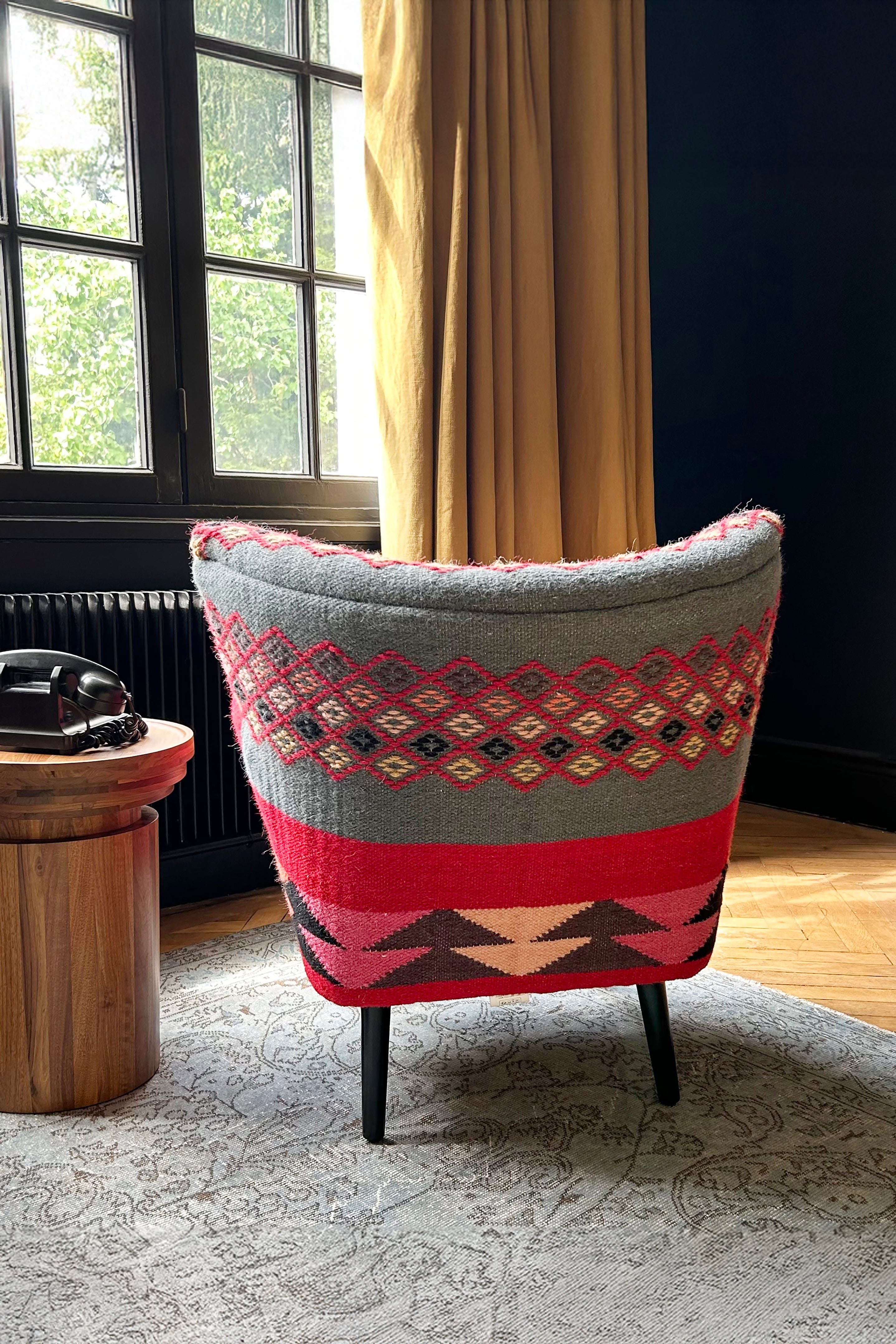 Sillón Inca - Tela Y Madera