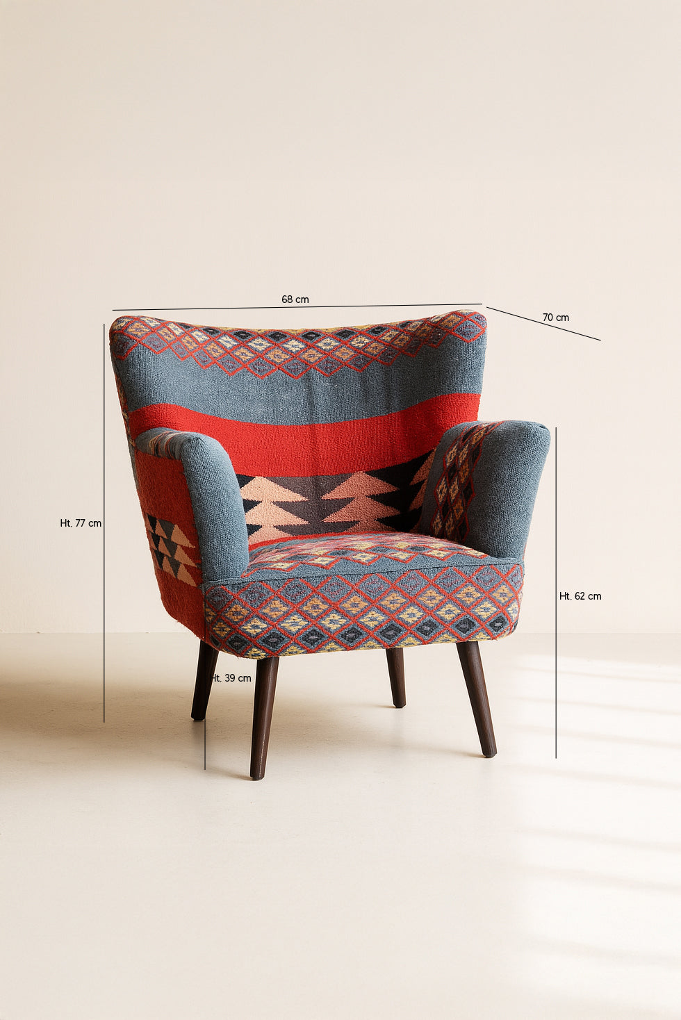 Sillón Inca - Tela Y Madera