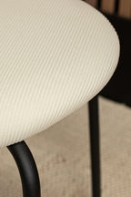 Riva - Lot 2 Chaises - Velours/Métal/Bois - Écru