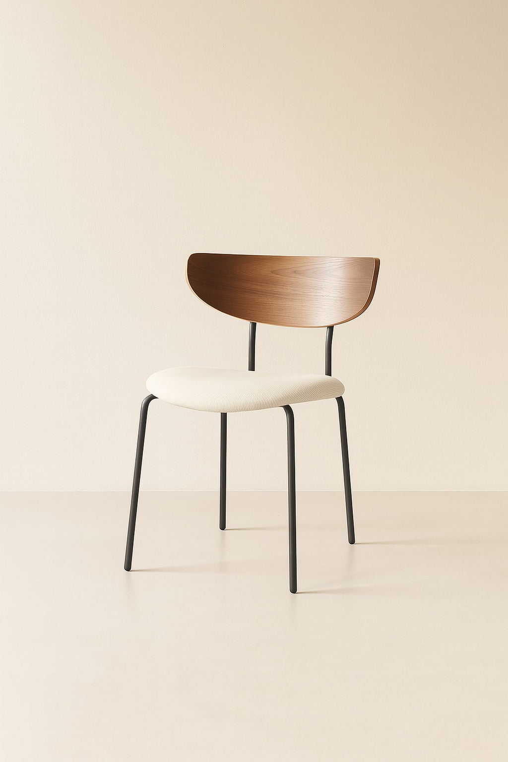 Riva - Lot 2 Chaises - Velours/Métal/Bois - Écru