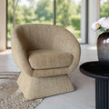 Sillón giratorio años 60 - Tela Tweed - Ocre amarillo