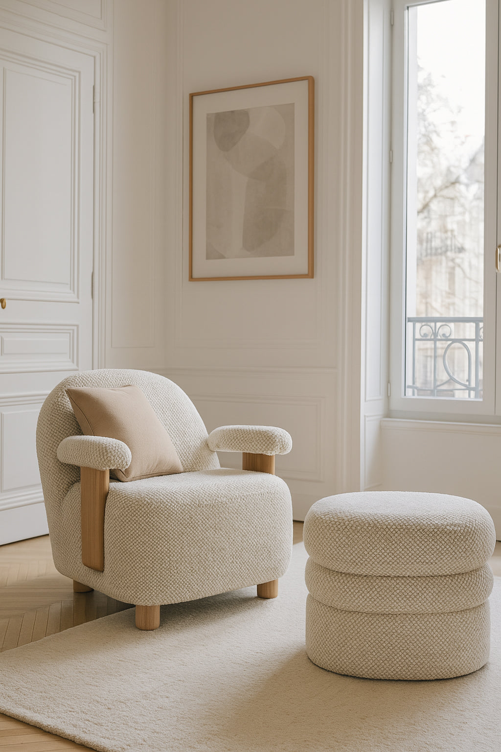 Ulysse Armchair - Bouclette - Ecru