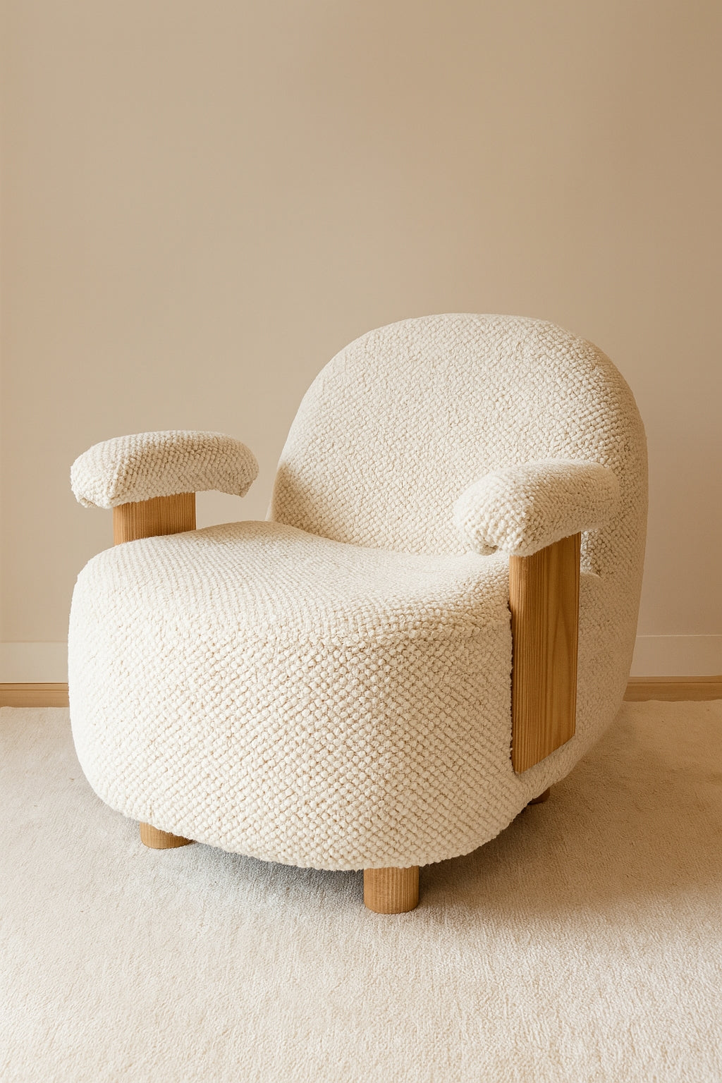 Ulysse Armchair - Bouclette - Ecru