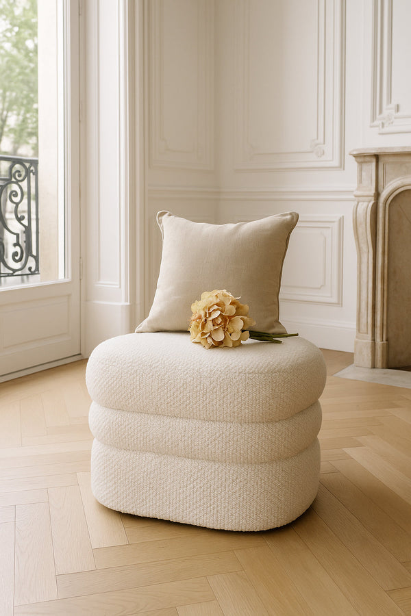 Ulysse Pouf - Bouclette - Ecru
