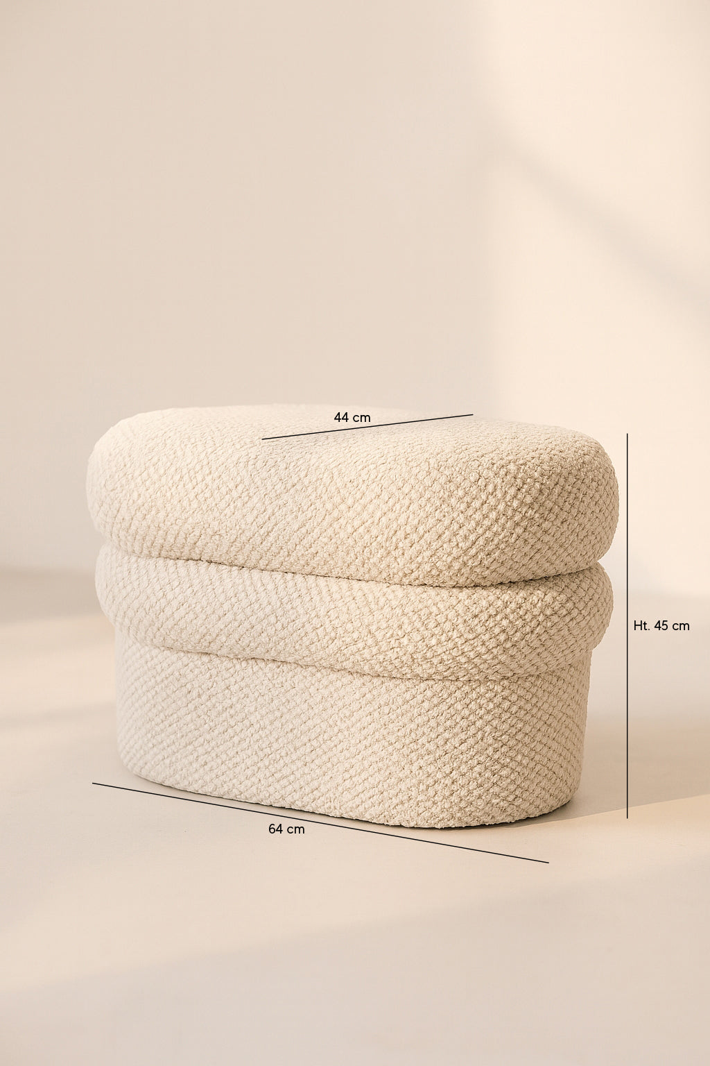 Ulysse Pouf - Bouclette - Ecru