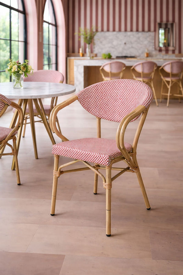 Set of 2 Textilene Table Armchairs - Amalfi Red