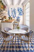 Amalfi - Juego de 2 Sillones de Mesa - Aluminio Efecto Ratán - Azul