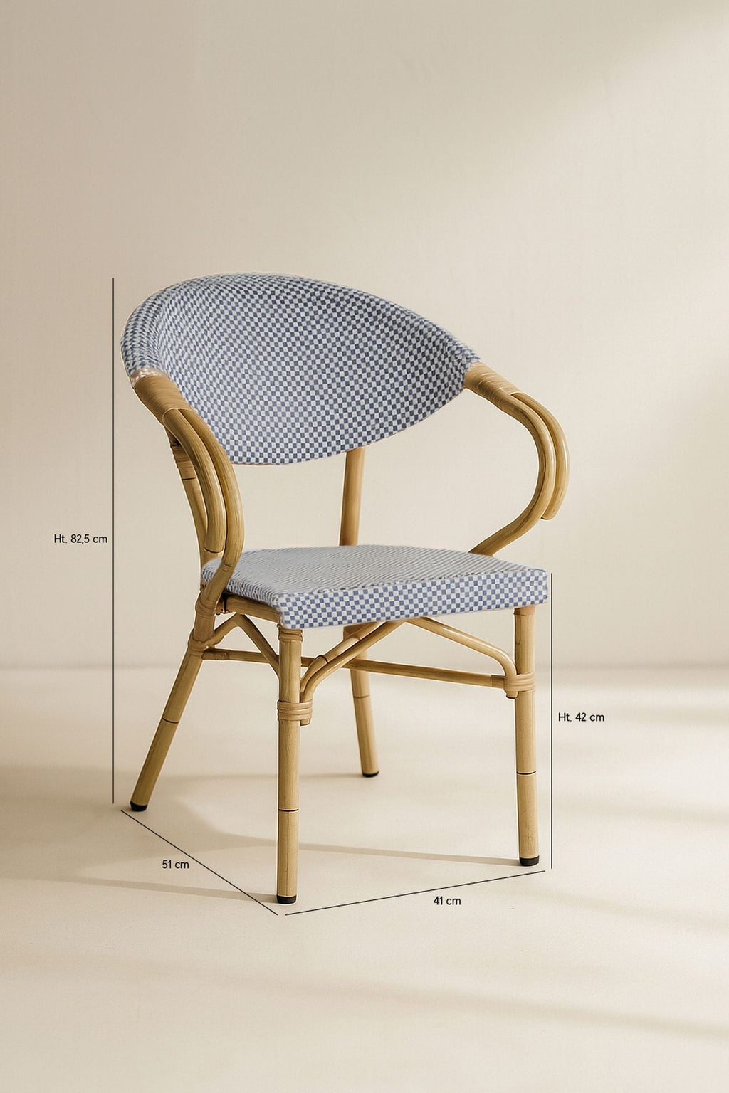 Amalfi - Juego de 2 Sillones de Mesa - Aluminio Efecto Ratán - Azul