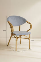 Amalfi - Juego de 2 Sillones de Mesa - Aluminio Efecto Ratán - Azul