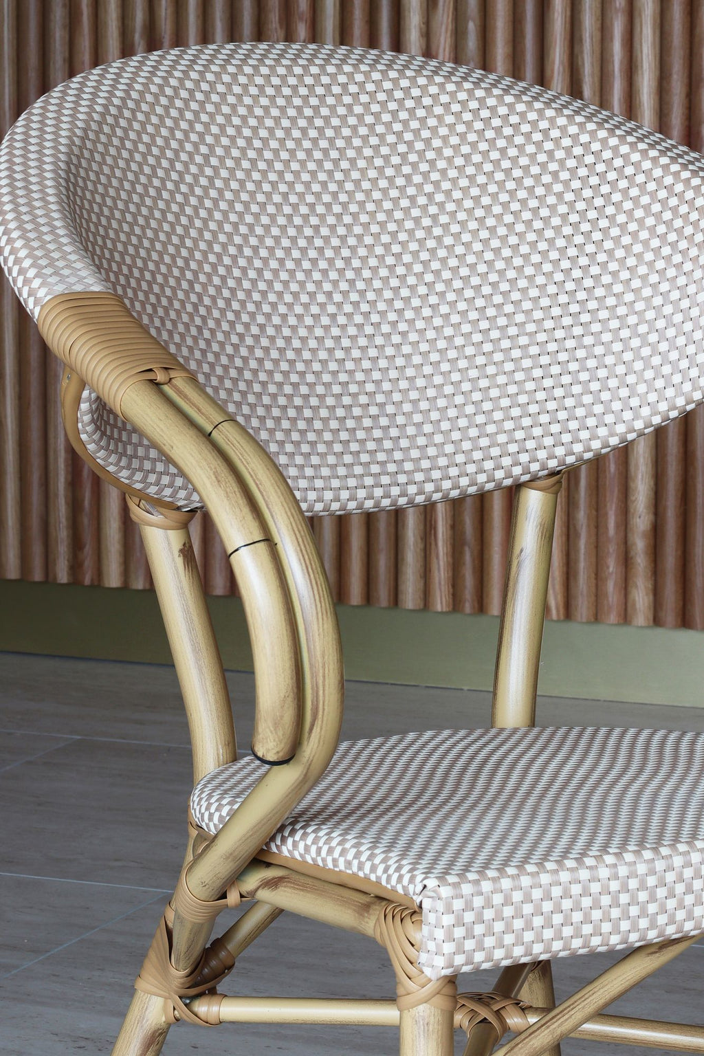 Amalfi - Lot2 Fauteuils De Table En Aluminiu - Effet Rotin - Beige