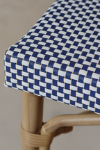 Amalfi - Set of 2 Faut Bar - Rattan/Aluminum/Textilene Look - Blue