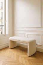 Malo Bench - Bouclette Fabric - Ecru