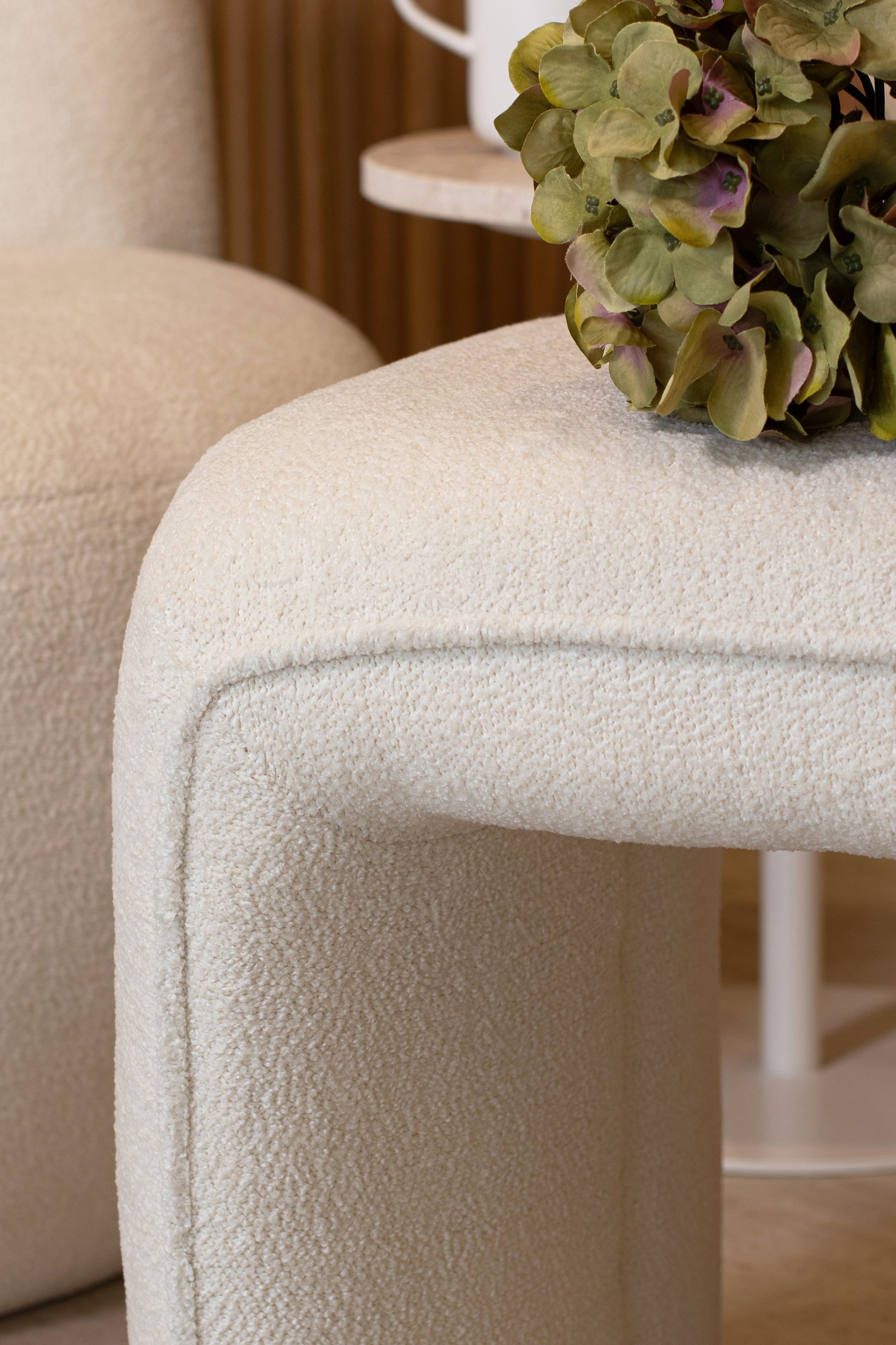 Malo Bench - Bouclette Fabric - Ecru