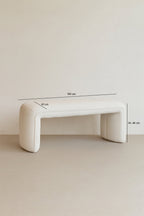 Malo Bench - Bouclette Fabric - Ecru