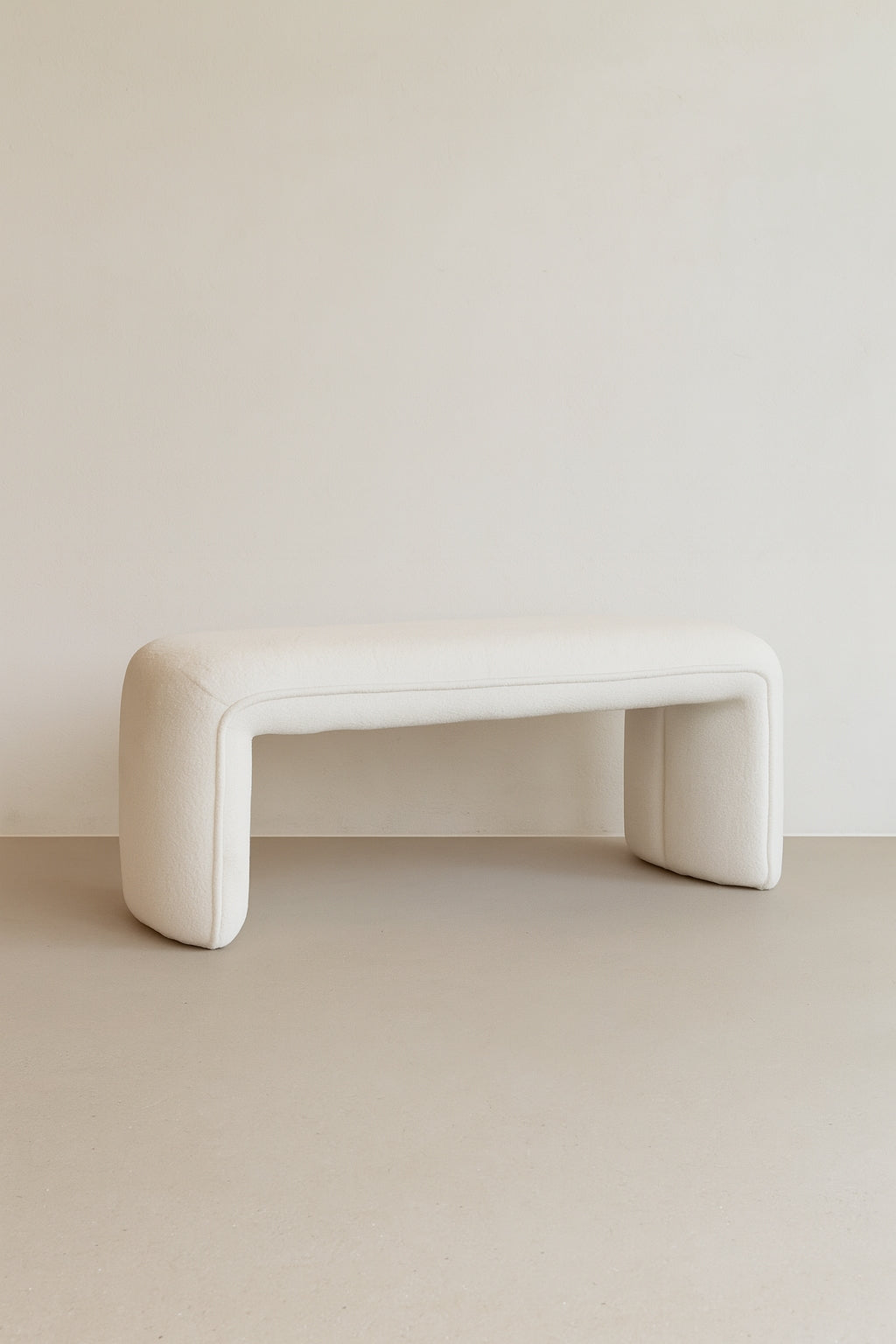 Malo Bench - Bouclette Fabric - Ecru