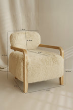 Beige Fur Effect Yak Armchair