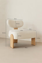 Sillón Hella - Tela Bouclette - Blanco