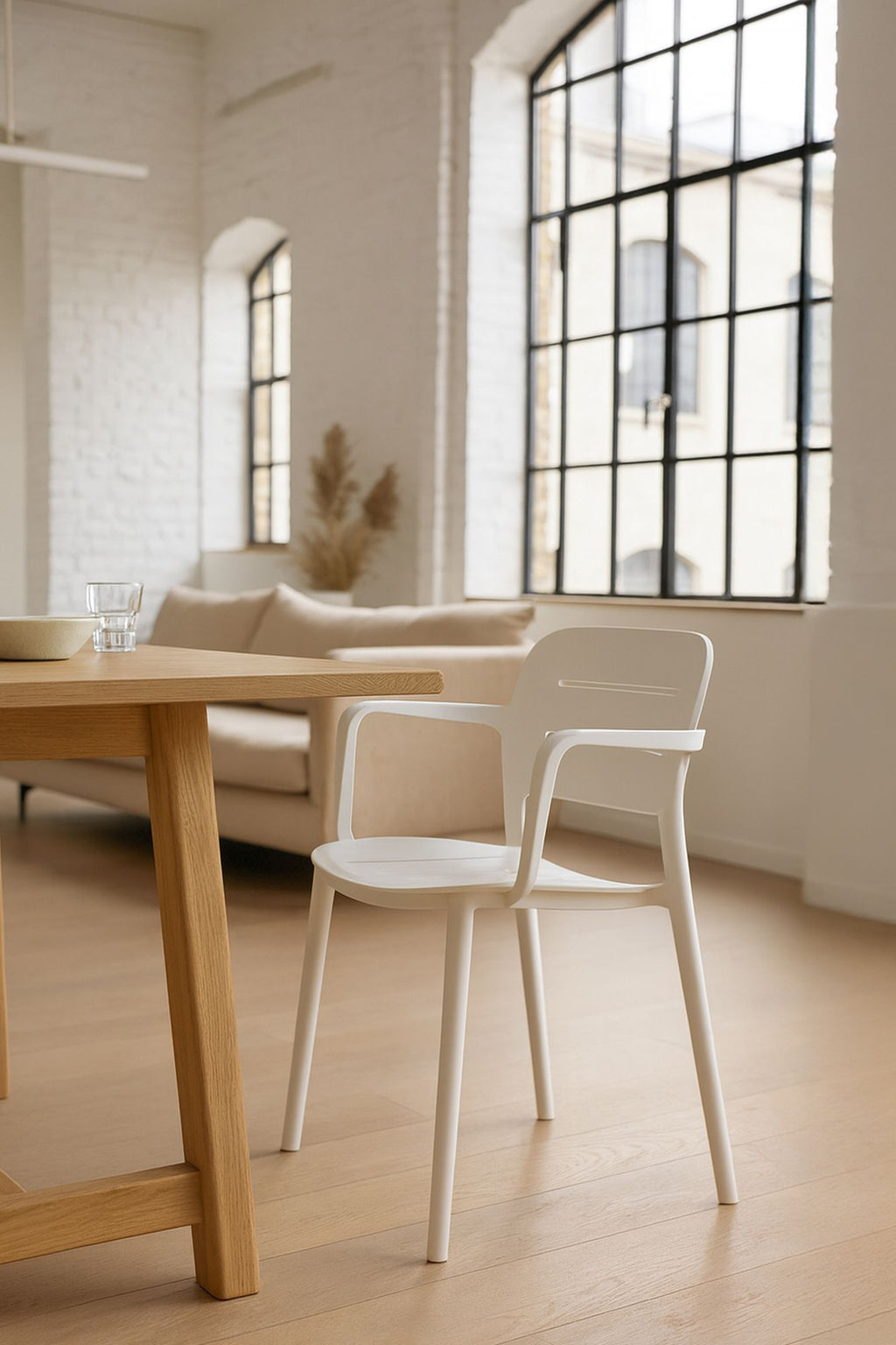 Sunset - Lot 4 Fauteuils De Table - Polypropylène - Blanc