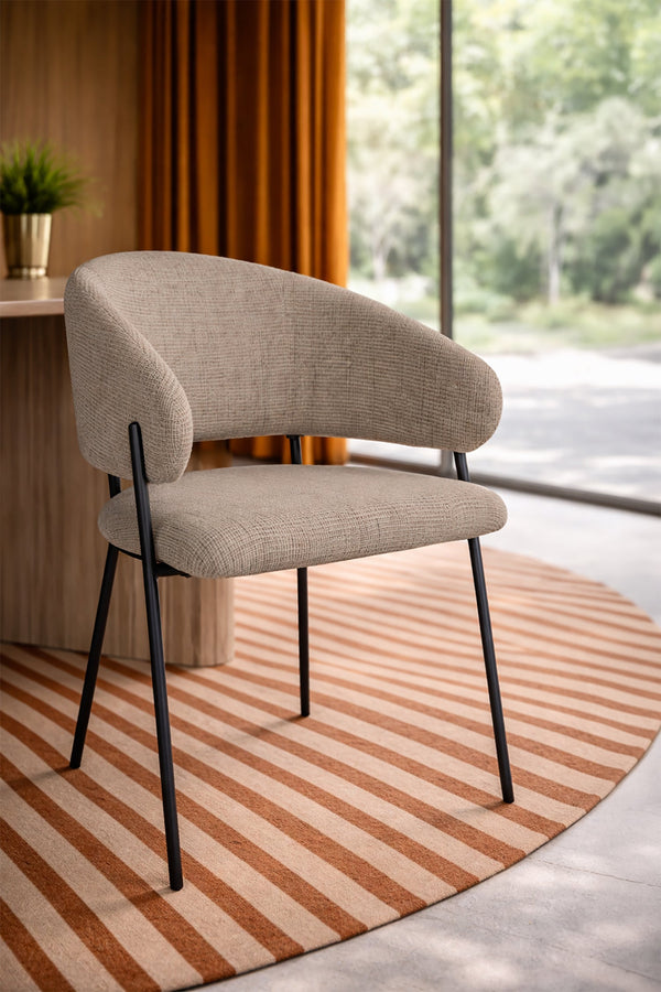 Set of 2 Eros Chairs - Beige Dining Chairs