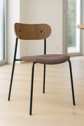 Gaston - Lot 2 Chaises - Tweed/Metal/Bois - Chataigne