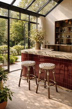 Scala - Tall Bar Stool - Alu Rattan-Effect/Textilene - Hazelnut