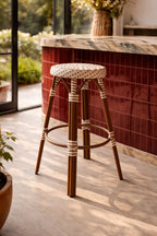 Scala - Tall Bar Stool - Alu Rattan-Effect/Textilene - Hazelnut